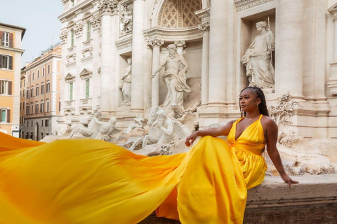 Flying dress photoshoot