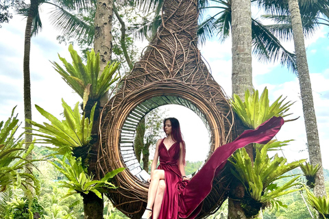 Ubud Waterfall, Temple, Rice Terrace & Art with Transfers