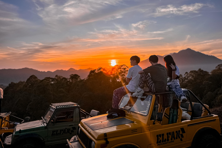 Bali: Mount Batur Jeep Sunrise and Hot Spring All InclusiveTour particular de jipe com traslado