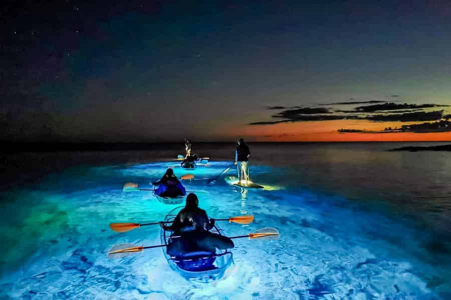 Pula: Abendliche Lichtertour im transparenten Kajak bei Sonnenuntergang. Foto: GetYourGuide