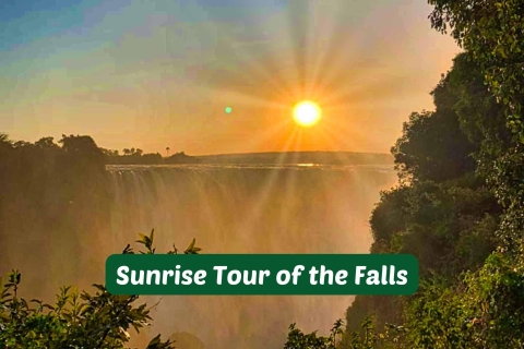 Wodospady Wiktorii: Wschód słońca w wodospadzieWodospady Wiktorii: Wycieczka nad wodospad o wschodzie słońca