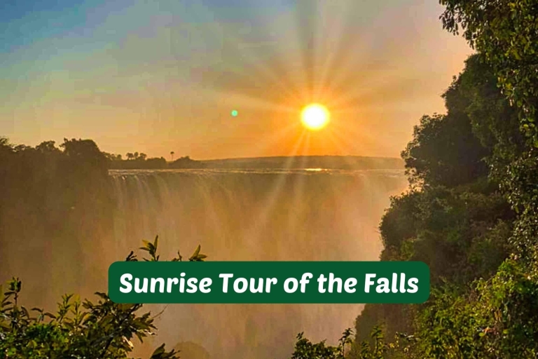 Chutes Victoria : Tour des chutes au lever du soleilOpen end au café de la forêt tropicale