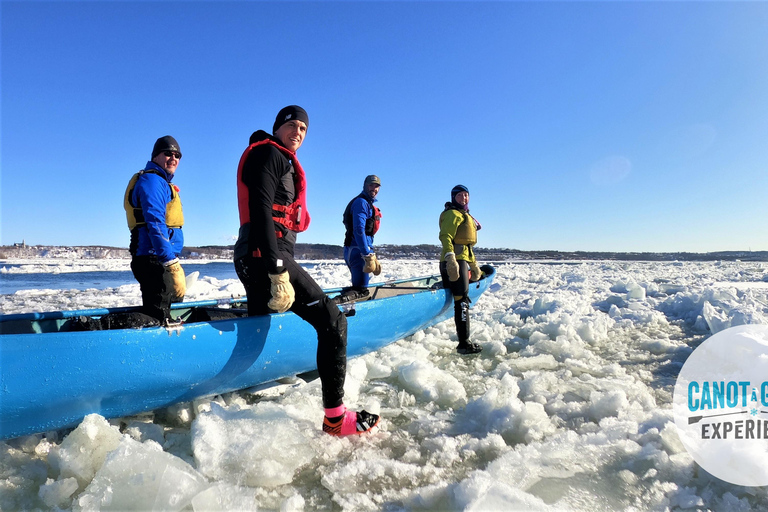 Ciudad de Quebec: Canoa sobre hielo con chocolate caliente y sauna