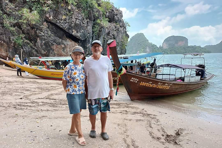 Phuket : L'île de James Bond en grand bateau avec canoë-kayak dans les grottes marines