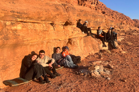 From Wadi Rum: 2-Day Red and White Desert Jeep Tour
