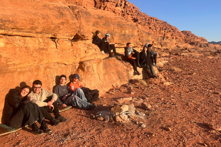 From Wadi Rum: 2-Day Red and White Desert Jeep Tour