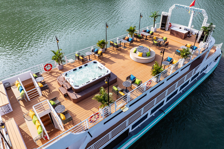 河内：下龙湾至兰哈湾 - 猫巴岛一日游从河内出发，乘坐豪华巴士（22 座）