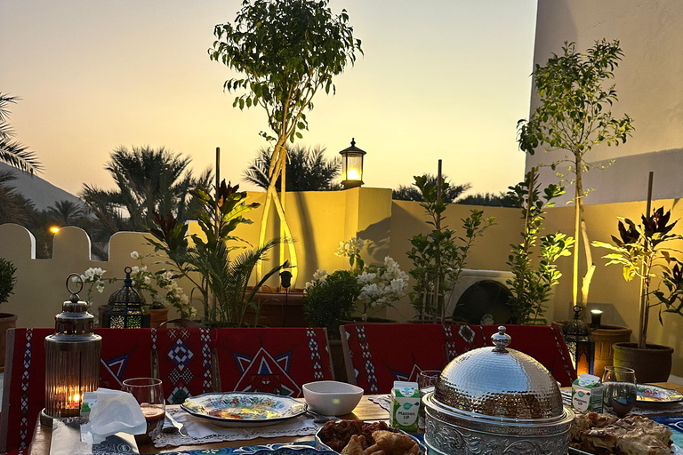 Omani Rooftop Terrace Dining + Village / Wadi Tour