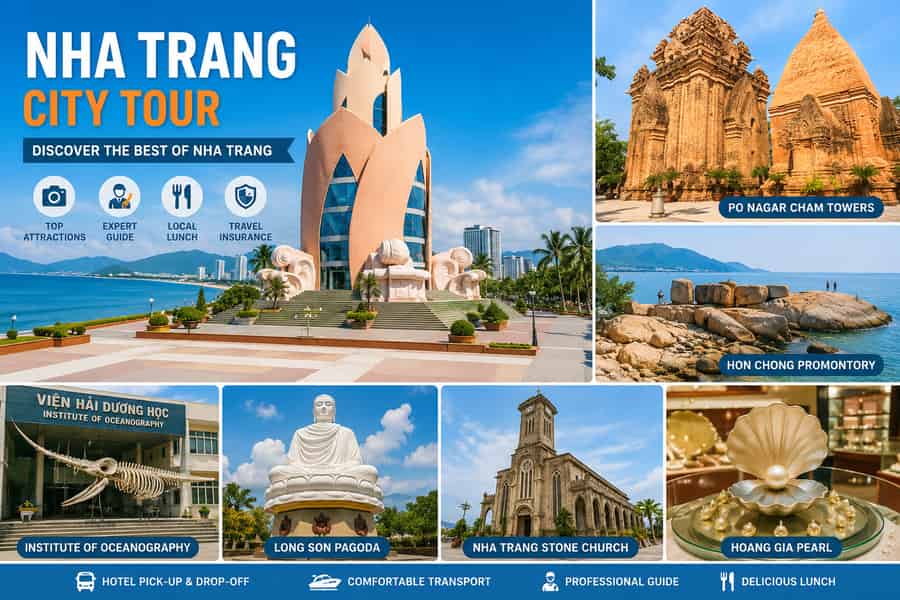 Nha Trang: Po-Nagar-Türme, Hon Chong & Tour zu den Highlights der Stadt. Foto: GetYourGuide Nha Trang: Po-Nagar-Türme, Hon Chong & Tour zu den Highlights der Stadt. Foto: GetYourGuide