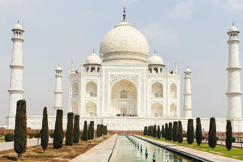 Tour guiado pelo Taj Mahal sem filas com itens extras especiaisDe Agra: Motorista, carro particular e guia de turismo