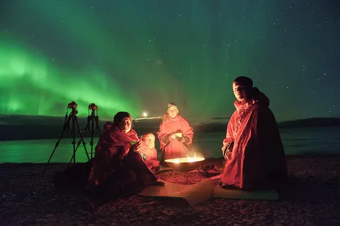 Kiruna: Norrskensfototur med utrustning