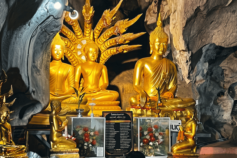 Pattaya: Waterfall Swim, Cave River and Naga Temple Day Trip