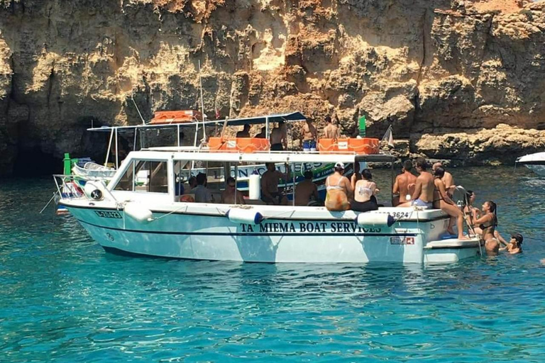 Comino : excursions en bateau privé, arrêts baignade et visites des grottes