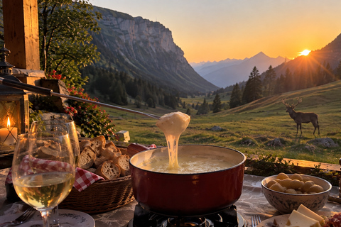 Interlaken: Red Deer Rut Tour with Sunset Fondue