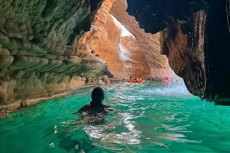 From Muscat: Private Wadi Shab & Bamah Sinkhole Day Trip Wadi Shab Adventure & Bamah Sinkhole –Oman’s Natural Wonders