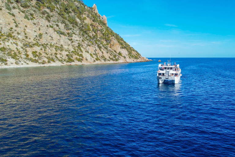 Ibiza: Crociera in barca a Formentera con pagaia, snorkeling e pranzoIbiza: Crociera in barca a Formentera con snorkeling e pranzo