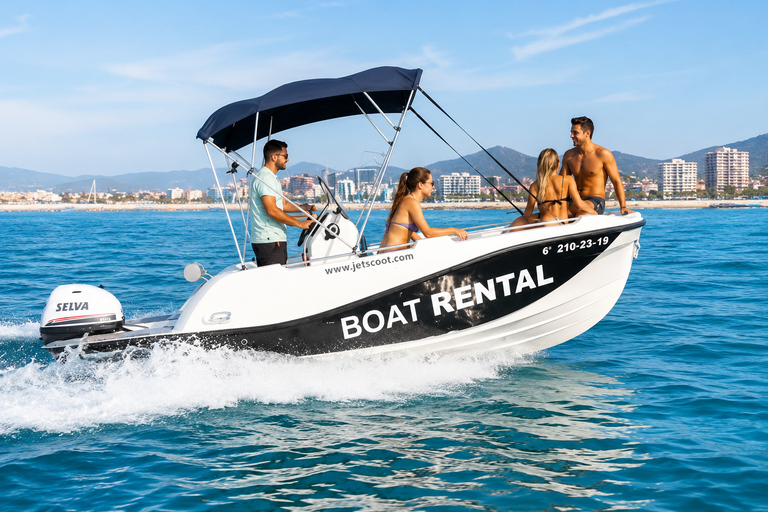 Barcelona: No license needed Boat Rental 4h Boat Rental up to 6 people