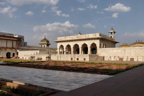 Depuis Delhi : excursion privée guidée d'une journée au Taj Mahal avec transfertsChauffeur + voiture privée AC + visite guidée