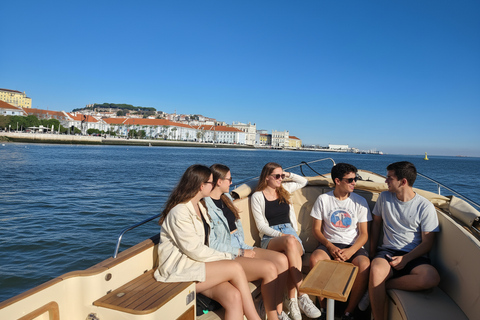 Lisbon: Tagus Motorboat Cruise Open Bar & Pro Guide Morning: Breakfast Motorboat Cruise with Open Bar