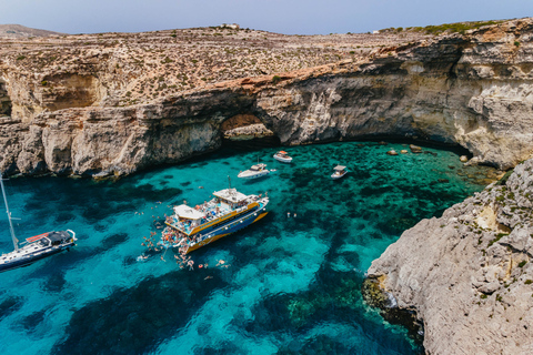 Malta: Gozo & Comino Islands, Blue Lagoon & Seacaves Tour Comino and Gozo islands with Bus to Gozo's capital