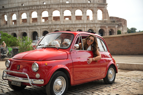 Timeless Rome: A Journey in Fiat 500 or Convertible Fiat 500 Shared Vintage Convertible Fiat 500 experience