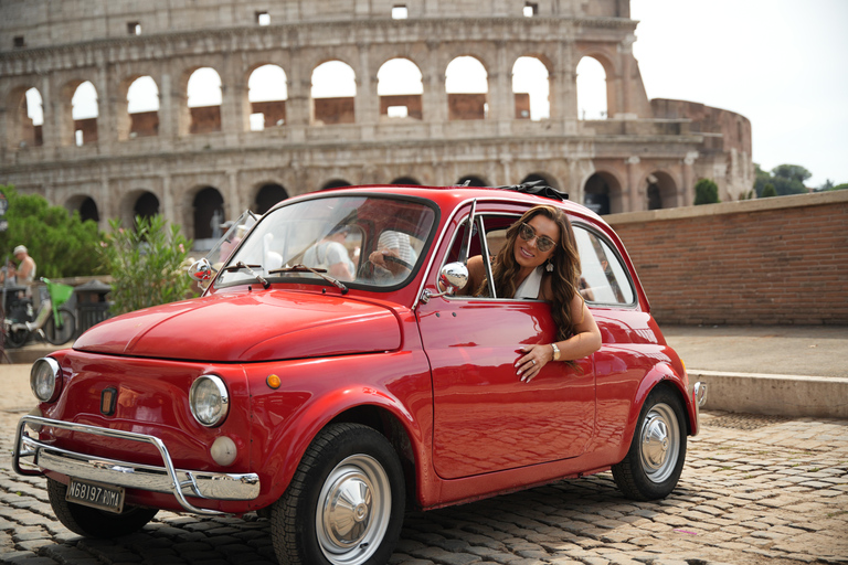 Timeless Rome: A Journey in Fiat 500 or Convertible Fiat 500 Shared Vintage Convertible Fiat 500 experience