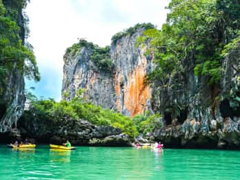 Phuket: L'isola di James Bond in barca grande con la canoa delle grotte marine