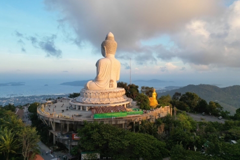Phuket : Temple de Chalong, visite du Grand Bouddha et aventure en VTTZipline 18 pt.+Atv 1 heure Visite du Grand Bouddha et du Temple de Chalong