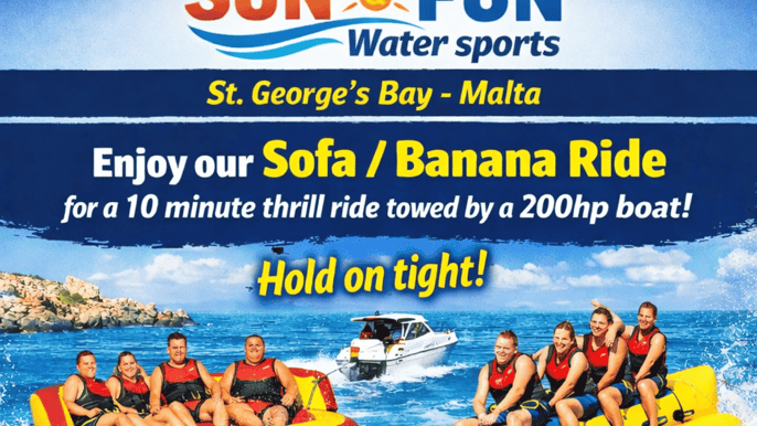 St Julians: Banaaniveneajelu / Sofa-ajelu