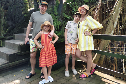 乌布猴林、梯田、秋千、寺庙和瀑布乌布猴林、水稻梯田、秋千、寺庙和瀑布