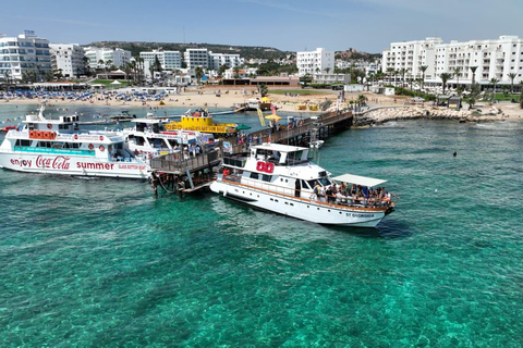 Protaras: Waterworld Turtle Cove Cruise with Swim Stops Includes Local Resort Transfer And Morning Cruise