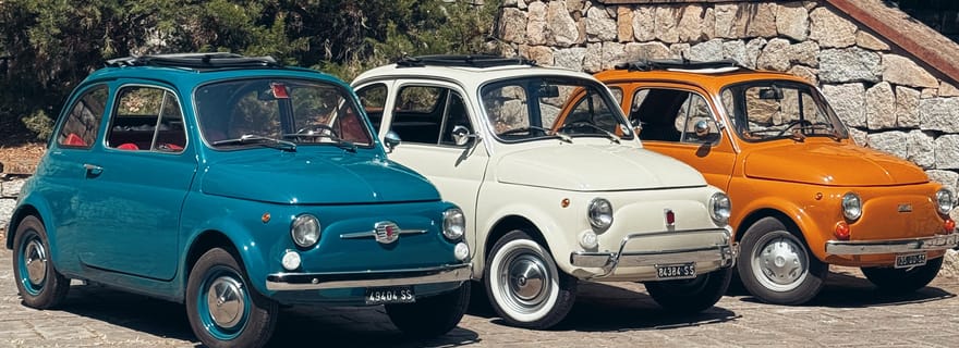 Sardaigne : balade en Fiat 500 vintage avec apéritif