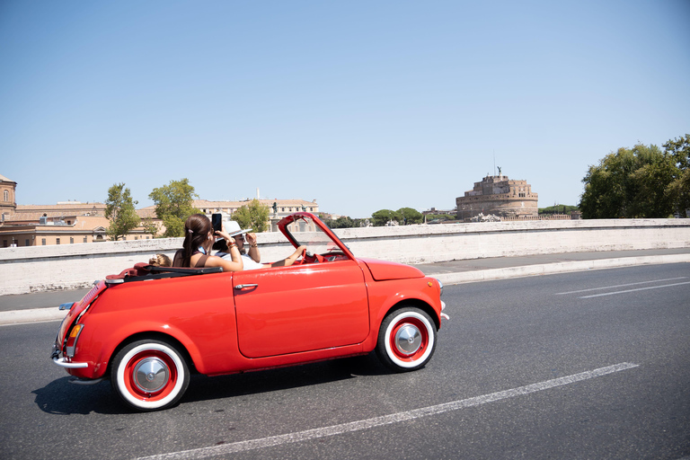 Timeless Rome: A Journey in Fiat 500 or Convertible Fiat 500 Shared Vintage Convertible Fiat 500 experience