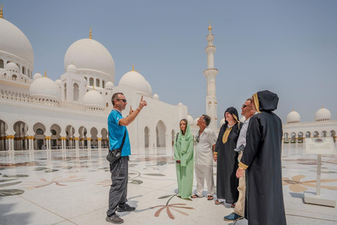 From Dubai: Abu Dhabi Grand Mosque With Light &amp; Peace MuseumSunset Shared Tour