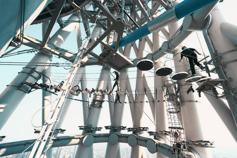 Guangzhou: Canton Tower spannend Skywalk avontuurBlauwe lijn (198m)