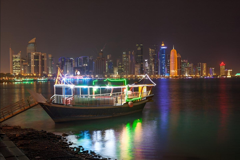 Doha: Traditional Sunset Dhow Cruise with BBQ Buffet onboard Sharing Sunset Dhow Cruise Tour with Transfers & BBQ Buffet