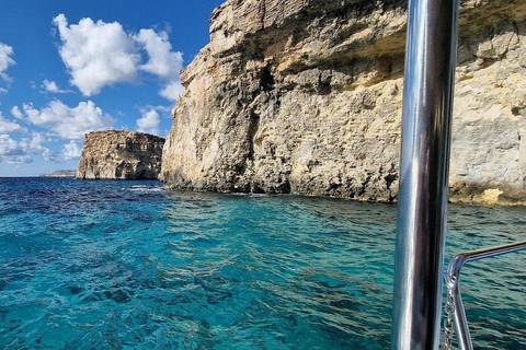 Comino: Crucero en barco a la Laguna Azul, la Laguna de Cristal y las Cuevas