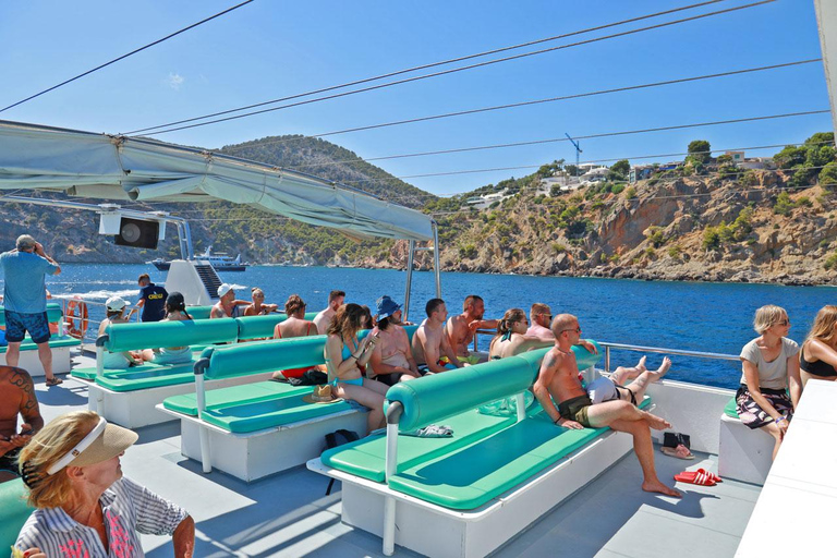 Mallorca: Passeio de catamarã de 2 horas pelo litoral e pelas Ilhas MalgratDe Playa Tora - à Tarde