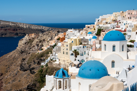 Santorini: vaart vulkanische eilanden & bezoek warmwaterbronRondvaart met vervoer van/naar hotel - zonder bezoek Oia