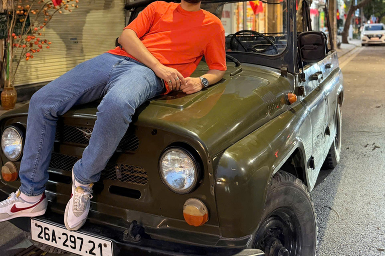 Hanoi City Tour by Vintage Jeep: Train Street & Hidden Gems Hanoi Small Group Jeep tour. Max 6-7 people/group.