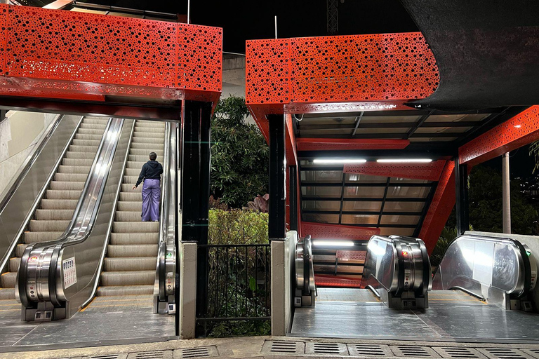 Medellín : visite nocturne de la Comuna 13, mur peint, collation localeMedellín : visite nocturne de la Comuna 13, mur peint, dégustation de snacks locaux