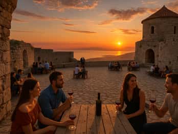 De Ksamil e Sarande: Olho Azul e Castelo de Lekursi PÔR DO SOL