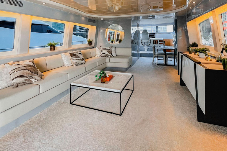 Dubai Harbor: Luxury Yacht Tour with BBQ Options Night Lights Tour