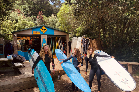 Auckland: Lezione di surf di gruppo con la scuola di surf Muriwai