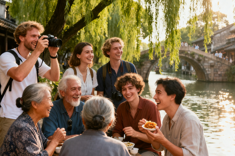 Hangzhou: Wuzhen &amp; Nanxun Town Tour with Tea &amp; PingtanDay Tour(Only Chartered Car)