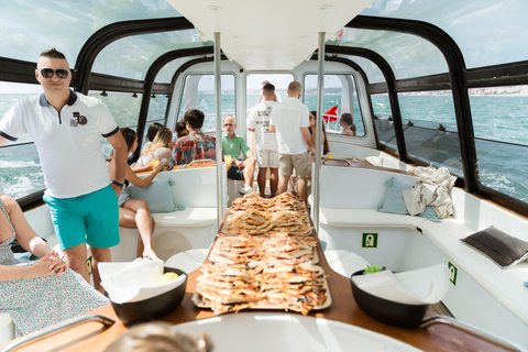 Lisbon Night Party Cruise with DJ, Pizza & Drinks Lisbon Morning Relax Cruise with Drinks & Snacks