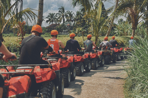 Ubud: Gorilla Face-quad, jungleschommel, waterval en maaltijdTandemrit met Bali Transfers