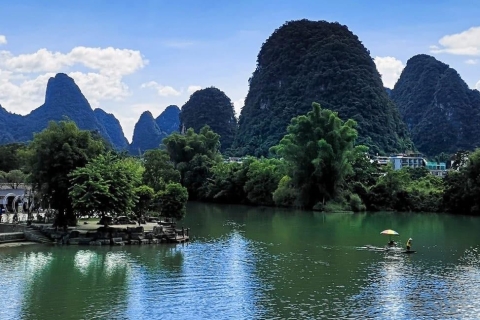 Guilin : Croisière commentée sur la rivière Li et visite privée d'une journée à YangshuoVisite privée avec guide sur la croisière