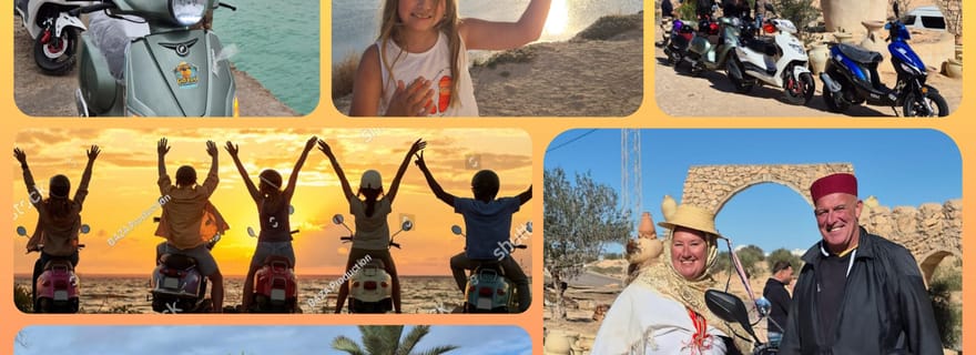 Djerba Sud en Scooter : Palmiers, Poteries et Coucher de soleil