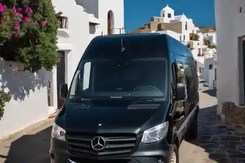 Transfert privé : De l'aéroport au vieux port de Mykonos en minibus